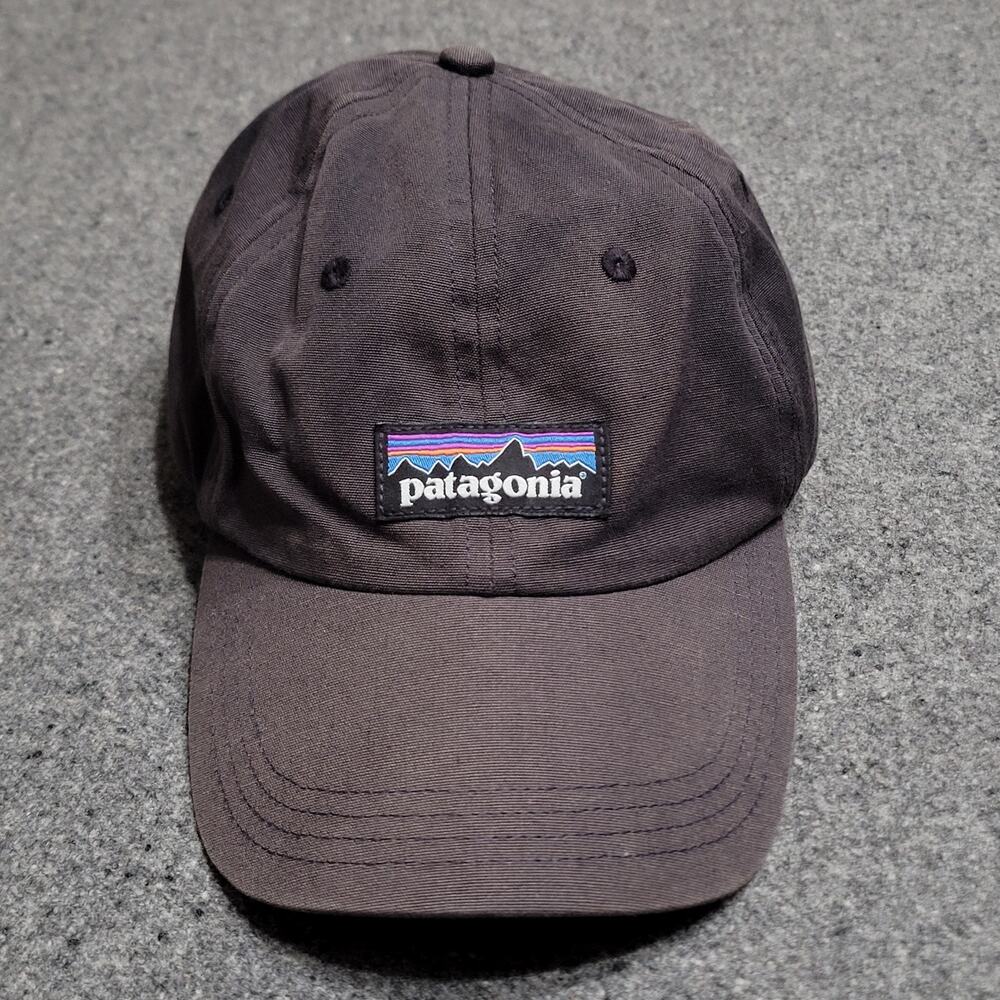Patagonia Hat Baseball Dad Cap Mens Black P6 Label Trad Adjustable Strapback